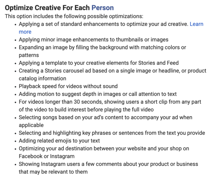Optimize Creative For Each Person
